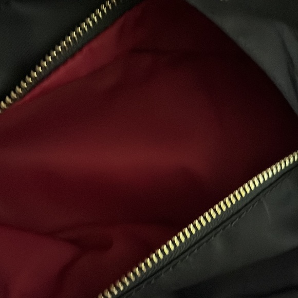 Anya Hindmarch Eyes Top Handle Tote Bag - ruby red lined front pocket & gold zip - Picture 4 of 12